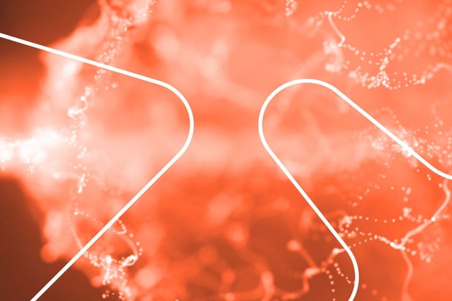 Rødt bilde av kjemisk reaksjon påført hvit dubinstrek